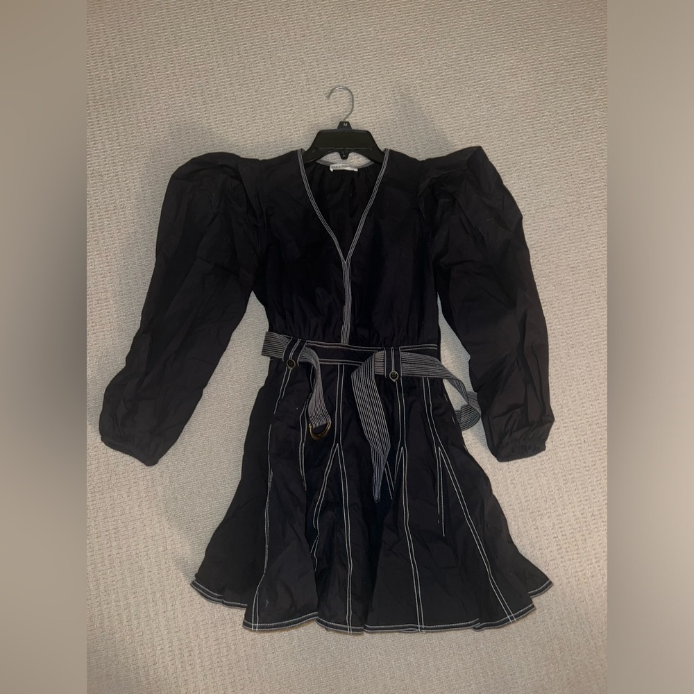 Ulla Johnson “Corliss” black mini dress with belt size 2